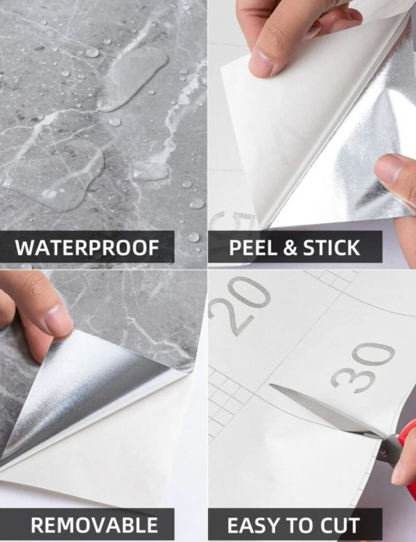 Marble Sheet ( Pack Of 1 Roll)Waterproof Heat Resistant Sheet For Living Room, Bathroom, Kitchen , Wallpaper ( 60 X 200 Cm )