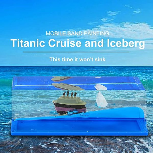 Moving Titanic Liquid Wave Cruise Ship, Car Interior Accessories Dashboard Decoration,Car Dashboard Living Room Office Smooth Movement