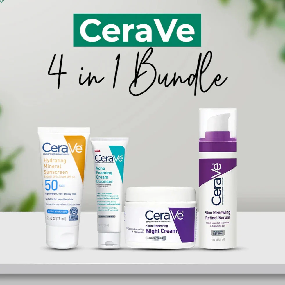 Cerave 4-in-1 Skincare Bundle+Night Cream