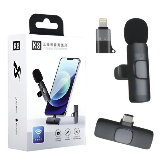 K8 Wireless Mic 2 in 1 For Mobile Type-C & Lightning