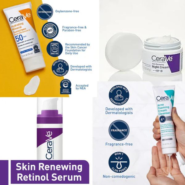 Cerave 4-in-1 Skincare Bundle+Night Cream